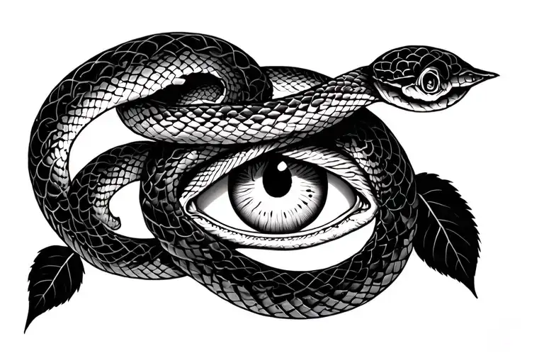 rose and snake with sharingan eye wrapped around the clavicle tattoo design idea