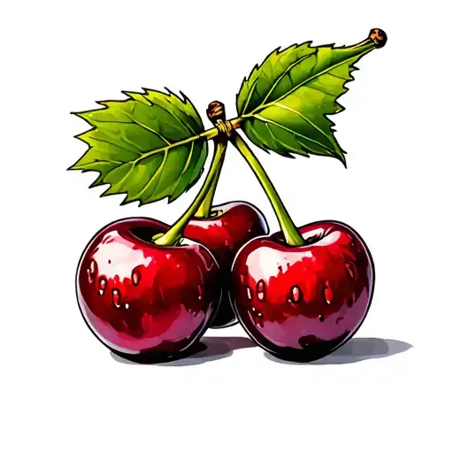 fire cracker cherries tattoo design idea