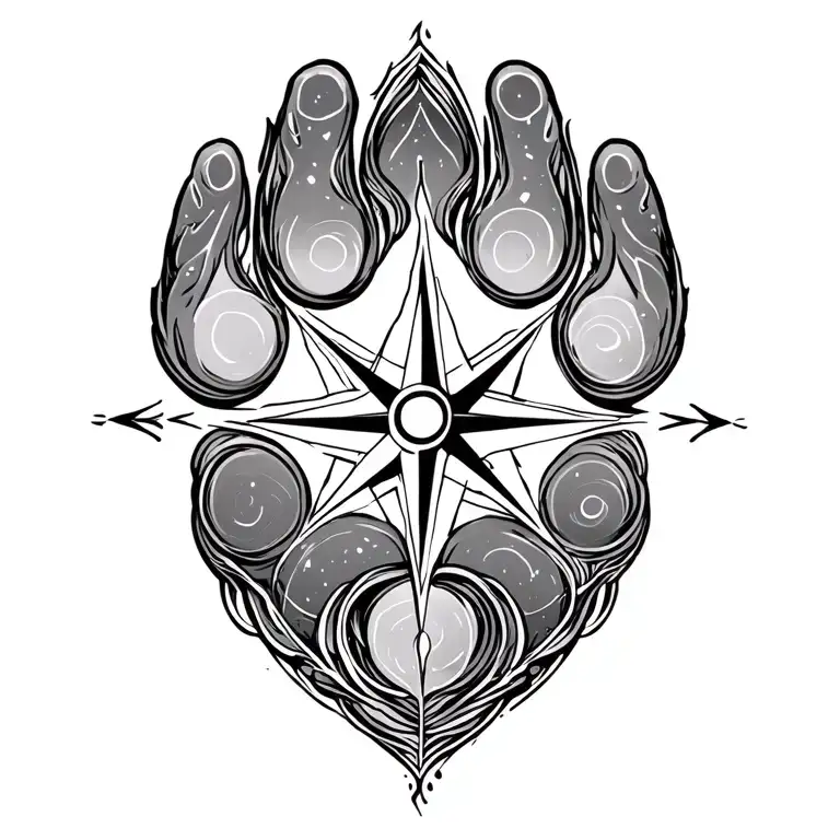 sakuraz compass infinity pawprint infinity tattoo design idea