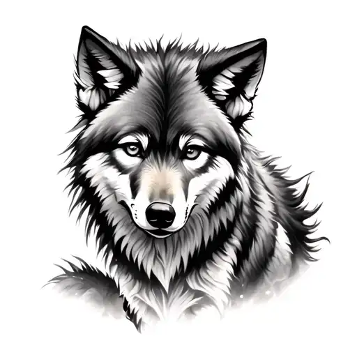 Baby Wolf tattoo design idea