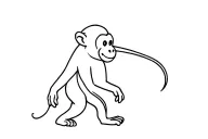 cute monkey walking tattoo design idea