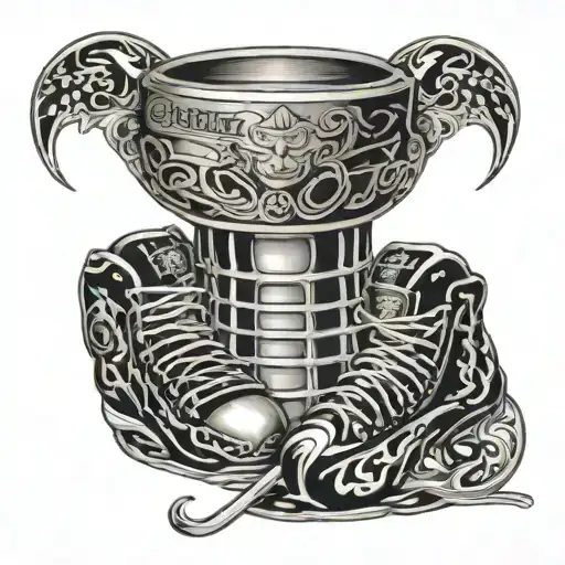 florida panters and stanley cup intertwined tattoo design idea
