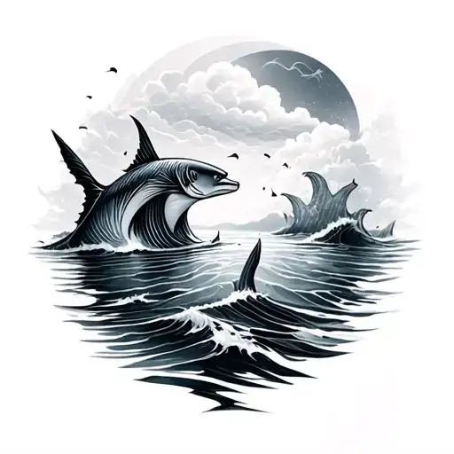 Ocean Theme tattoo design idea