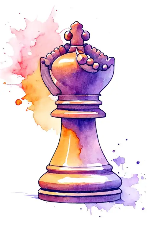 queen chess piece tattoo design idea