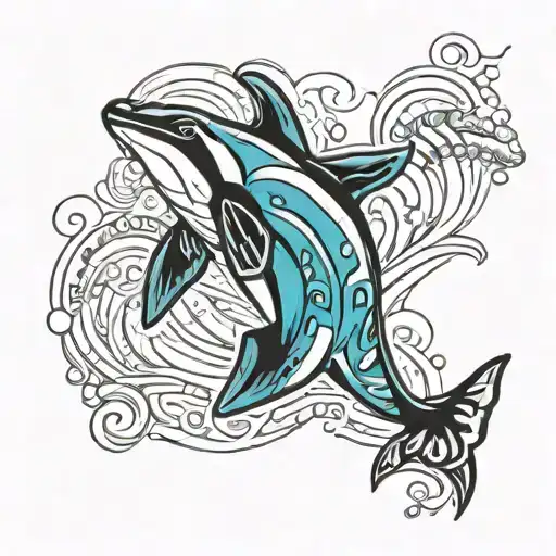 indigenous orcas tattoo design idea