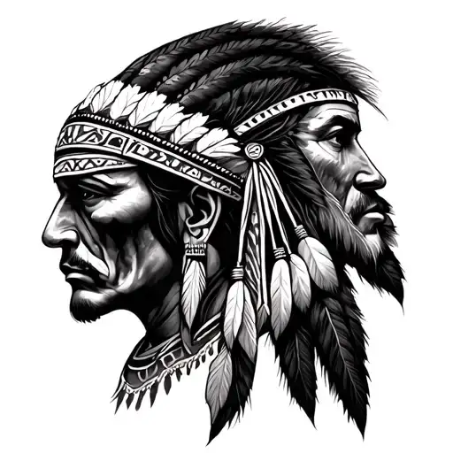 Red Indian tattoo design idea