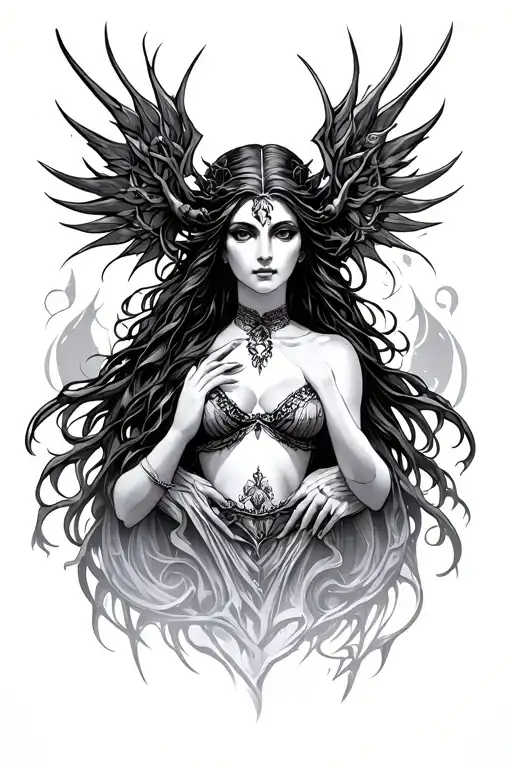 hecate goddess tattoo design idea