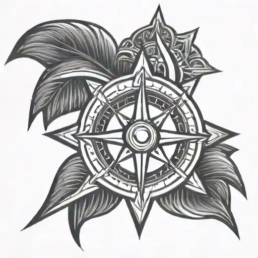 polynesian compass symbol protection symbol tattoo design idea