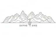 mountain, sinus heartbeat line tattoo design idea