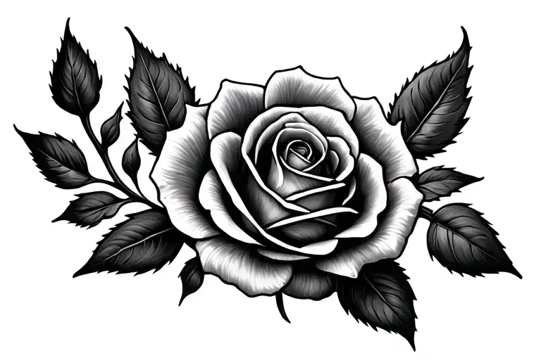 open rose tattoo tattoo design idea