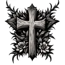 rustic cross tattoo design idea