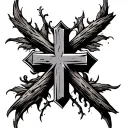 rustic cross tattoo design idea
