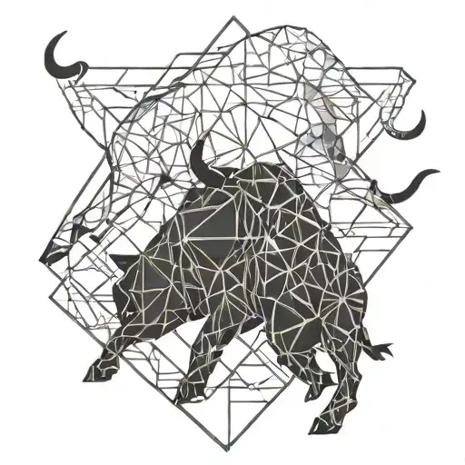 bull vs bear fight scene tattoo design idea