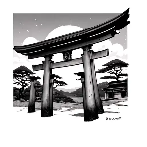 Japanese Torii Gate tattoo design idea