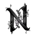 Cursive N tattoo design idea