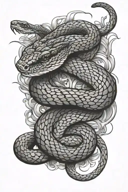 straight snake  tattoo design idea
