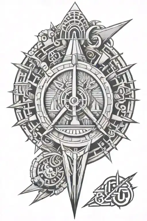 civil engineer strong personality and protection symbol tattoo design idea