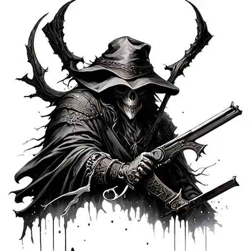 Bloodborne Hunter tattoo design idea