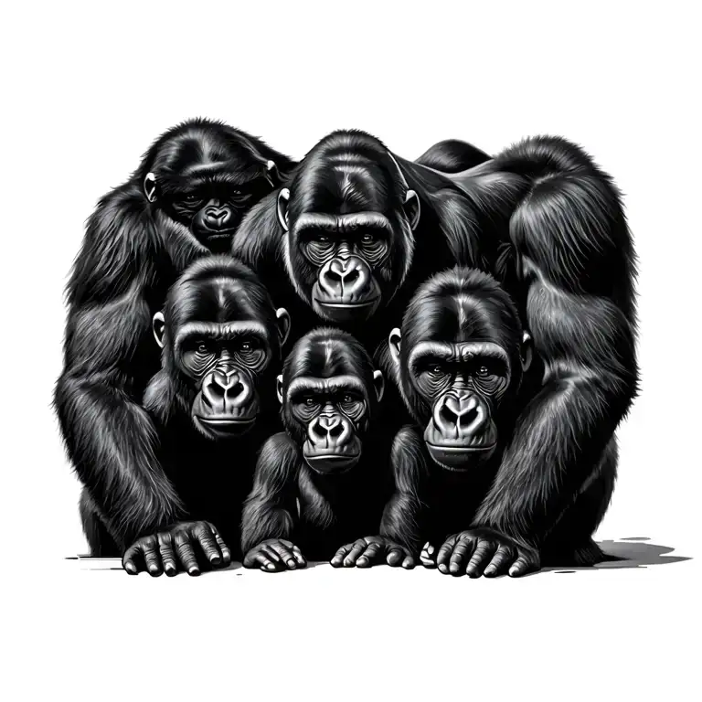 Gorilla Family tattoo design idea