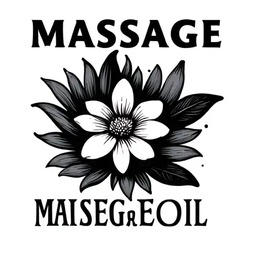 One logo that has something related to massage therapy, essential oils, massage oil tattoo design idea