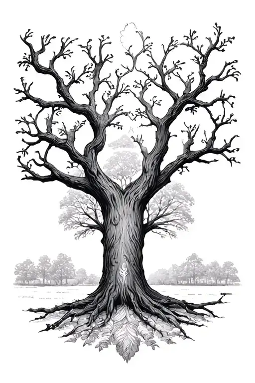 treaty oak revival album cover tattoo design idea