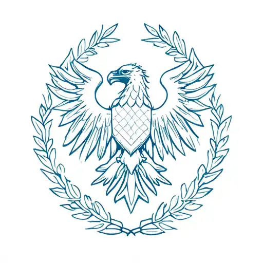 Habsburg Double Headed Eagle surrounded by a laurel wreath tattoo design idea