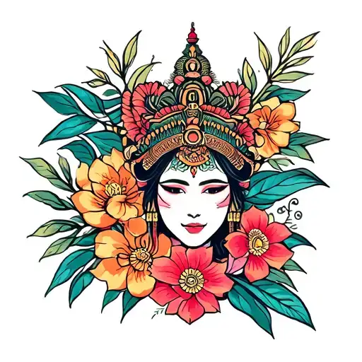 Bali traditional inspired tattoo barok tattoo design idea