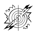 TCB with music notes and lightning bolts surrounding tattoo design idea