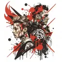 set,couple,tatto,warior,gang,red,black,amazing tattoo design idea