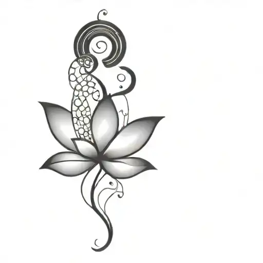 lotus flower, unalome, snake, moon phases, gemini sign, breathing sign tattoo design idea