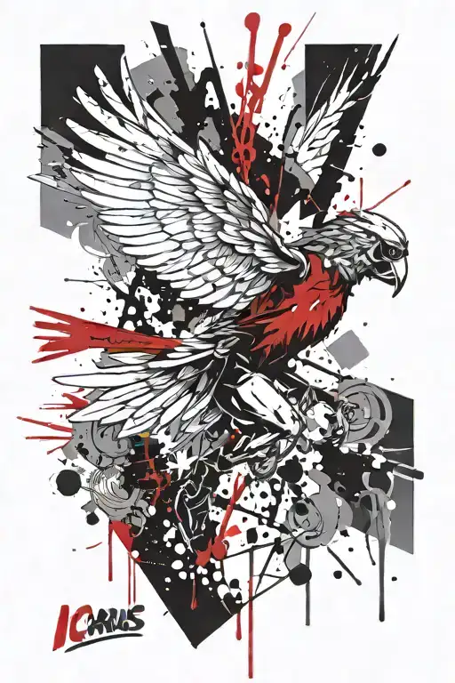 Icarus falling tattoo design idea