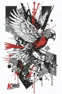 Icarus falling tattoo design idea