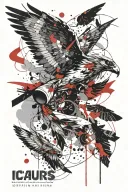 Icarus falling tattoo design idea