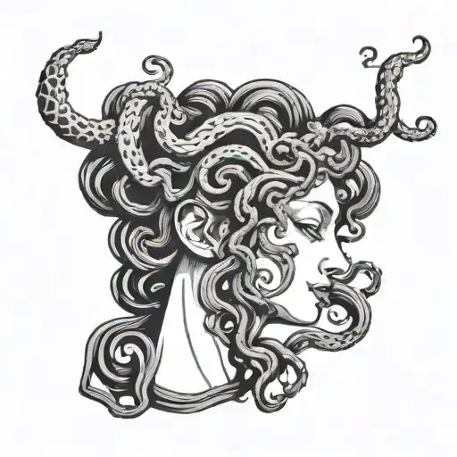 medusa holding the head tattoo design idea