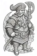 dwarven warrior tattoo design idea