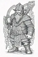 dwarven warrior tattoo design idea