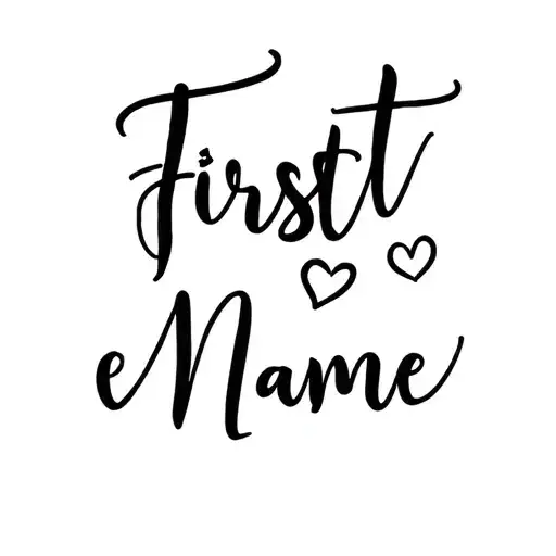 First name family love tattoo design idea