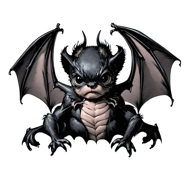 Bats, whimsical almost, but still black and simple, ideally for collarbone tattoo design idea