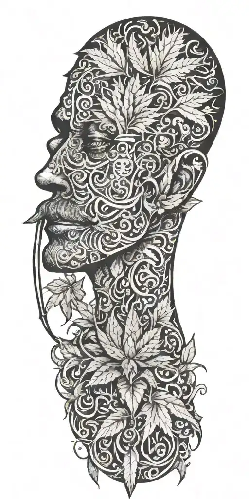 marijuana smoker tattoo design idea