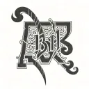 Abel name written block letters tattoo design idea