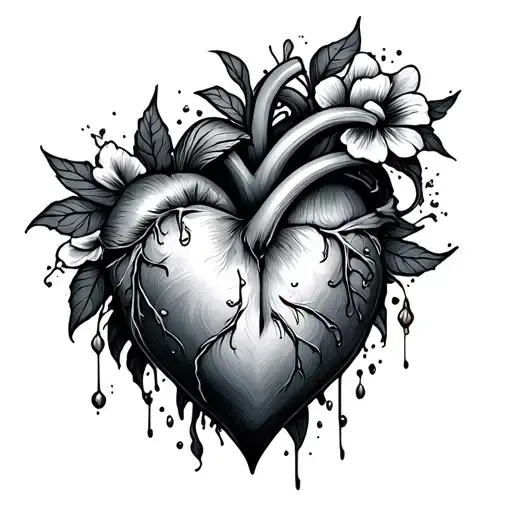Fine Line Heart tattoo design idea