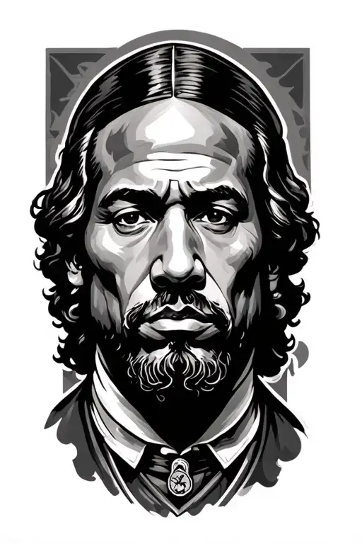 franklin Saint with gun  tattoo design idea