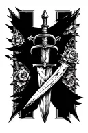 rip dad dagger tattoo design idea