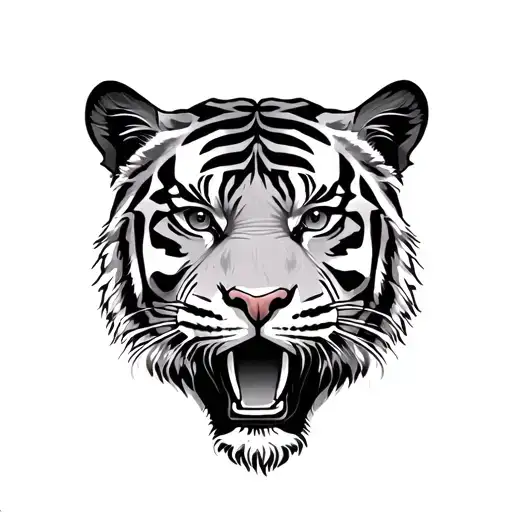 tiger face tattoo design idea