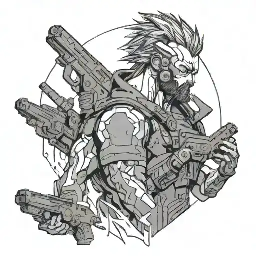 Cyberpunk 2077 tattoo design idea