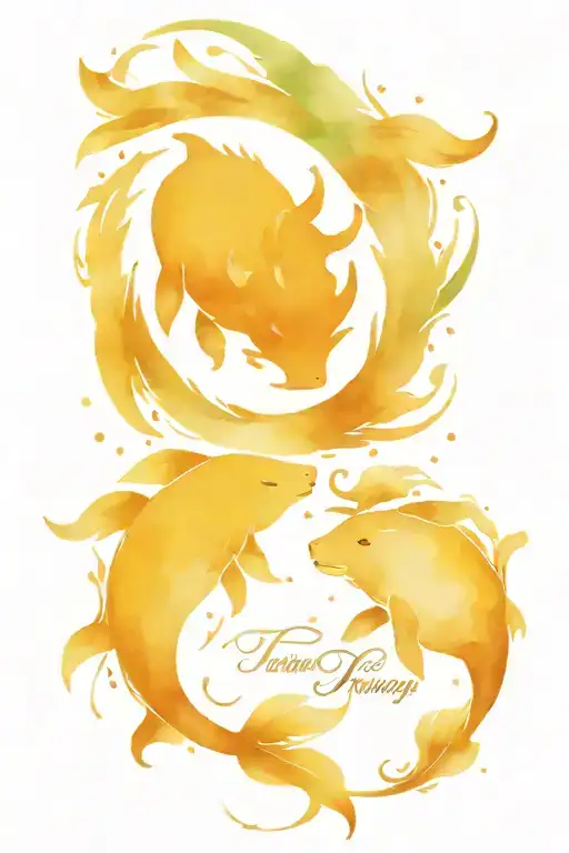 Taurus and Pisces together forever & always tattoo design idea