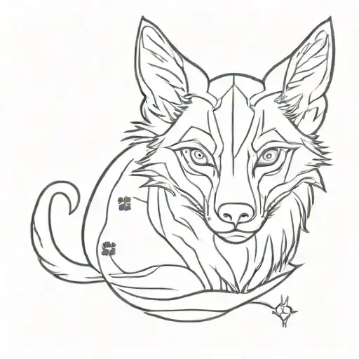 Loki and Paw Print tattoo design idea