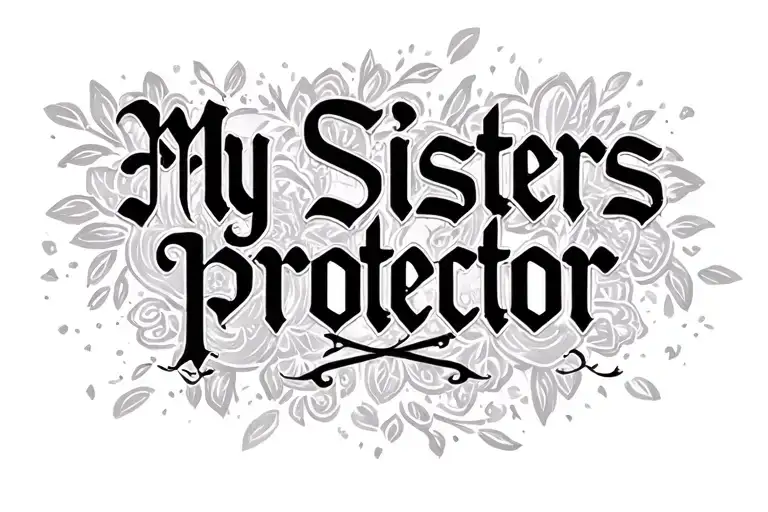 "My sisters protector" "My sisters protector" My Sisters Protector tattoo design idea