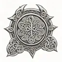 Celtic knotted shield tattoo design idea