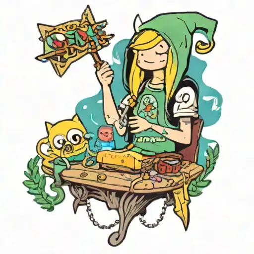 adventure time tv show tattoo design idea